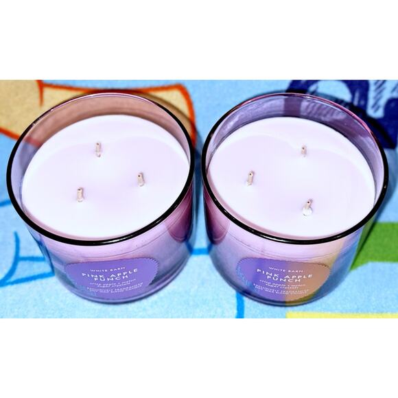 Lot of 2 Bath & Body Works Pink Apple Punch Large 3-Wick Candle 14.5oz - Picture 3 of 4